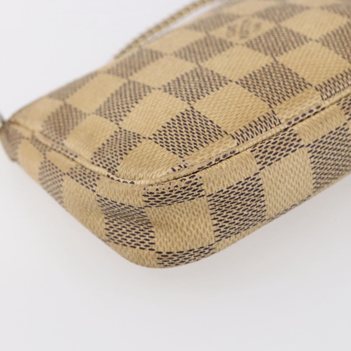 LOUIS VUITTON Damier Azur Mini Pochette Accessoires Pouch N63005 LV Auth 150585