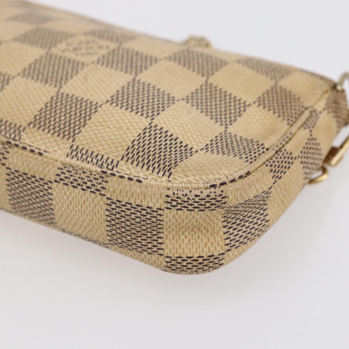 LOUIS VUITTON Damier Azur Mini Pochette Accessoires Pouch N63005 LV Auth 150585