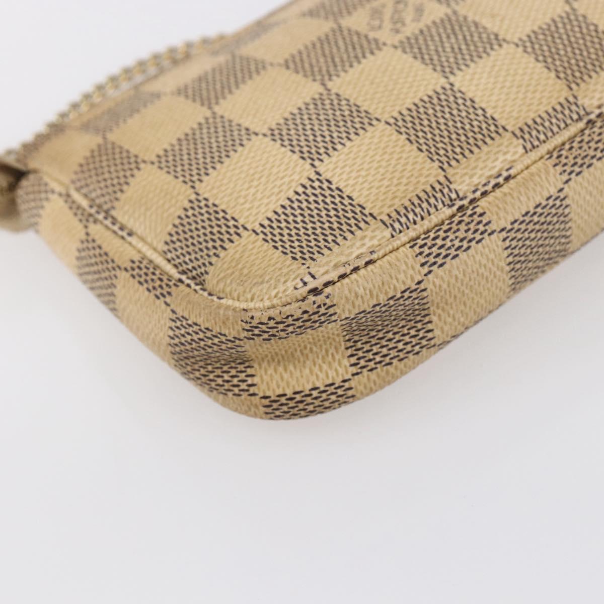 LOUIS VUITTON Damier Azur Mini Pochette Accessoires Pouch N63005 LV Auth 150585