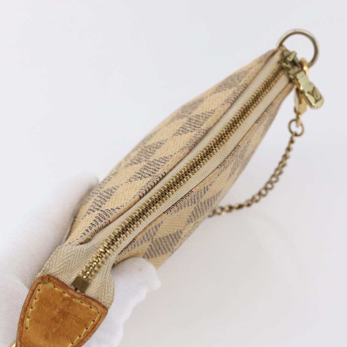 LOUIS VUITTON Damier Azur Mini Pochette Accessoires Pouch N63005 LV Auth 150585