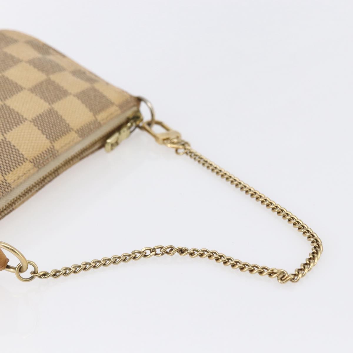 LOUIS VUITTON Damier Azur Mini Pochette Accessoires Pouch N63005 LV Auth 150585