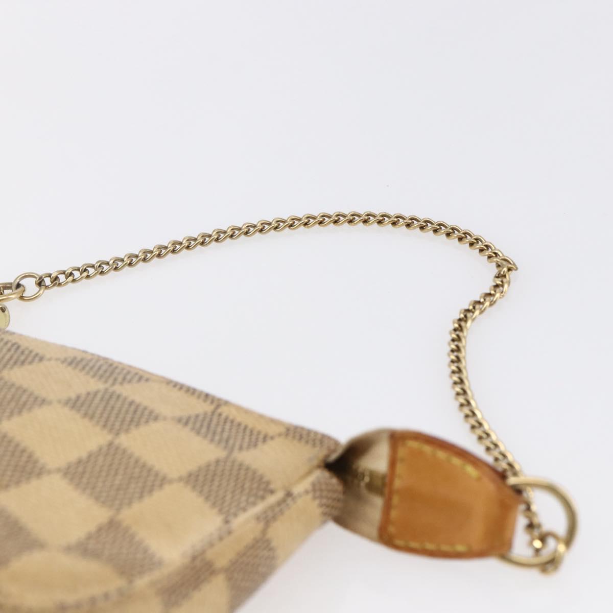 LOUIS VUITTON Damier Azur Mini Pochette Accessoires Pouch N63005 LV Auth 150585