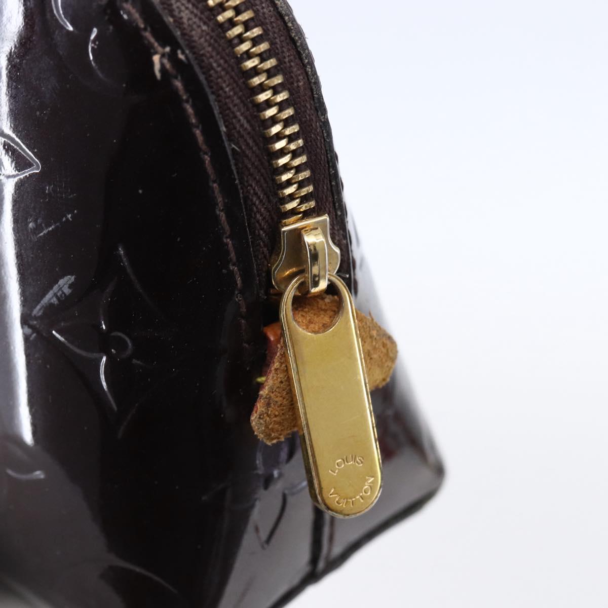 LOUIS VUITTON Vernis Pochette Cosmetic PM Pouch Amarante M91495 LV Auth 150586