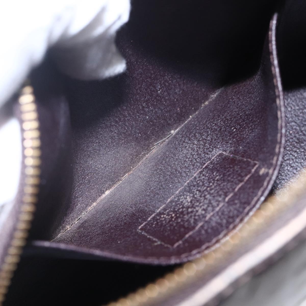 LOUIS VUITTON Vernis Pochette Cosmetic PM Pouch Amarante M91495 LV Auth 150586