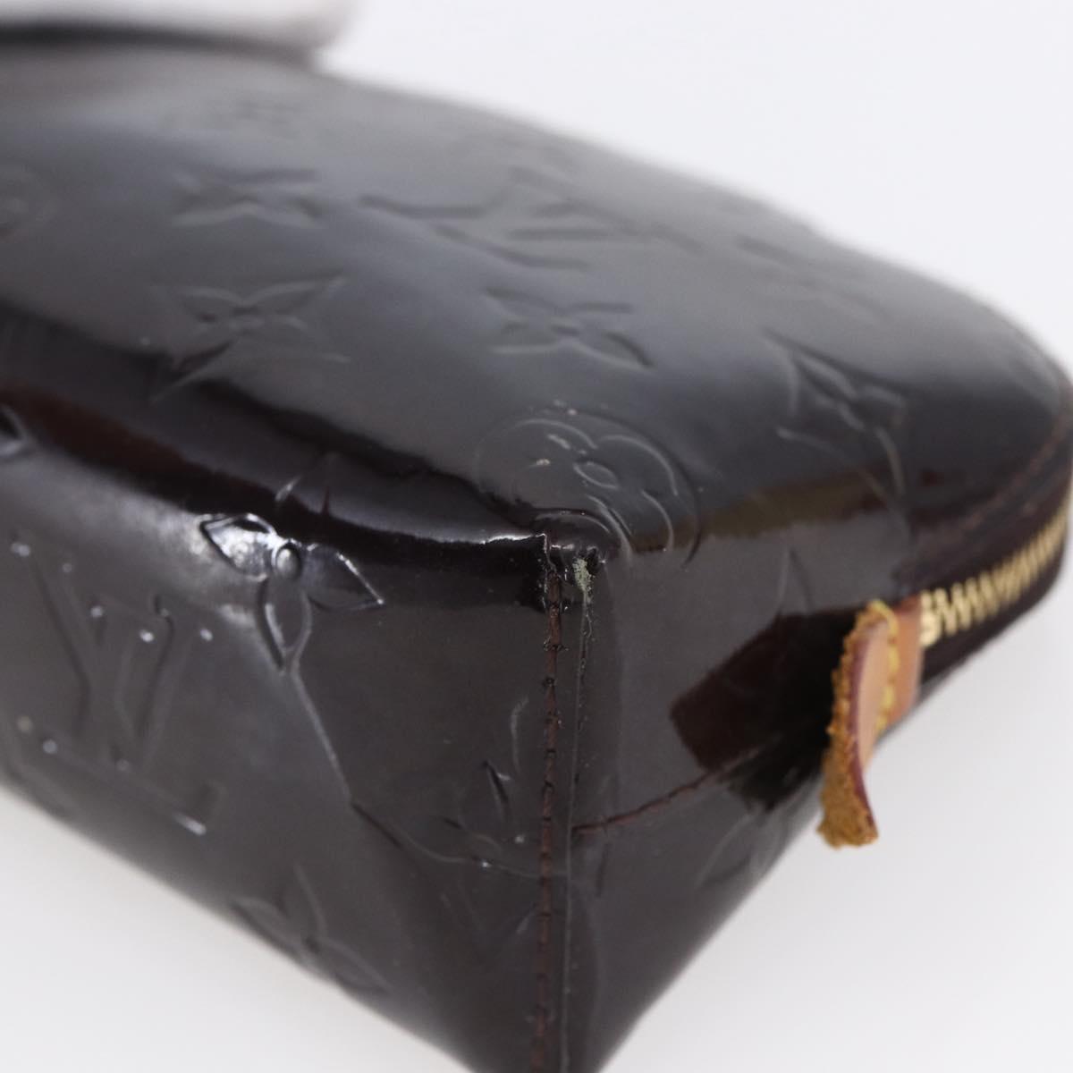 LOUIS VUITTON Vernis Pochette Cosmetic PM Pouch Amarante M91495 LV Auth 150586