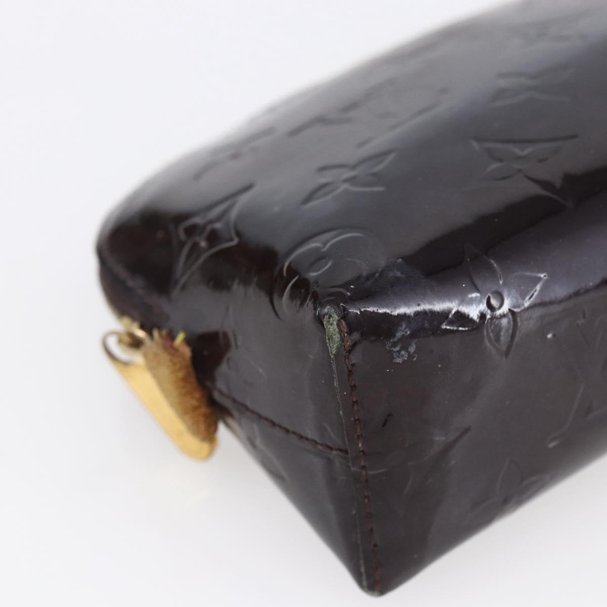 LOUIS VUITTON Vernis Pochette Cosmetic PM Pouch Amarante M91495 LV Auth 150586