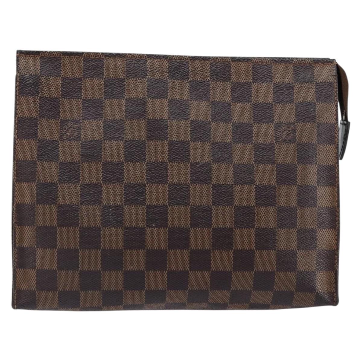 LOUIS VUITTON Damier Ebene Poche Toilette 26 Pouch N47543 LV Auth 150587