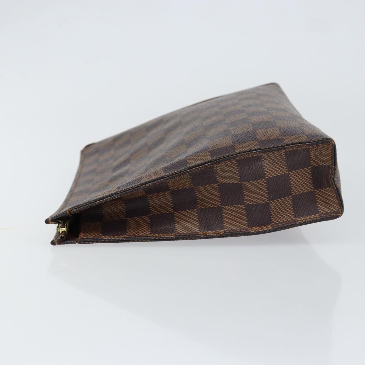 LOUIS VUITTON Damier Ebene Poche Toilette 26 Pouch N47543 LV Auth 150587