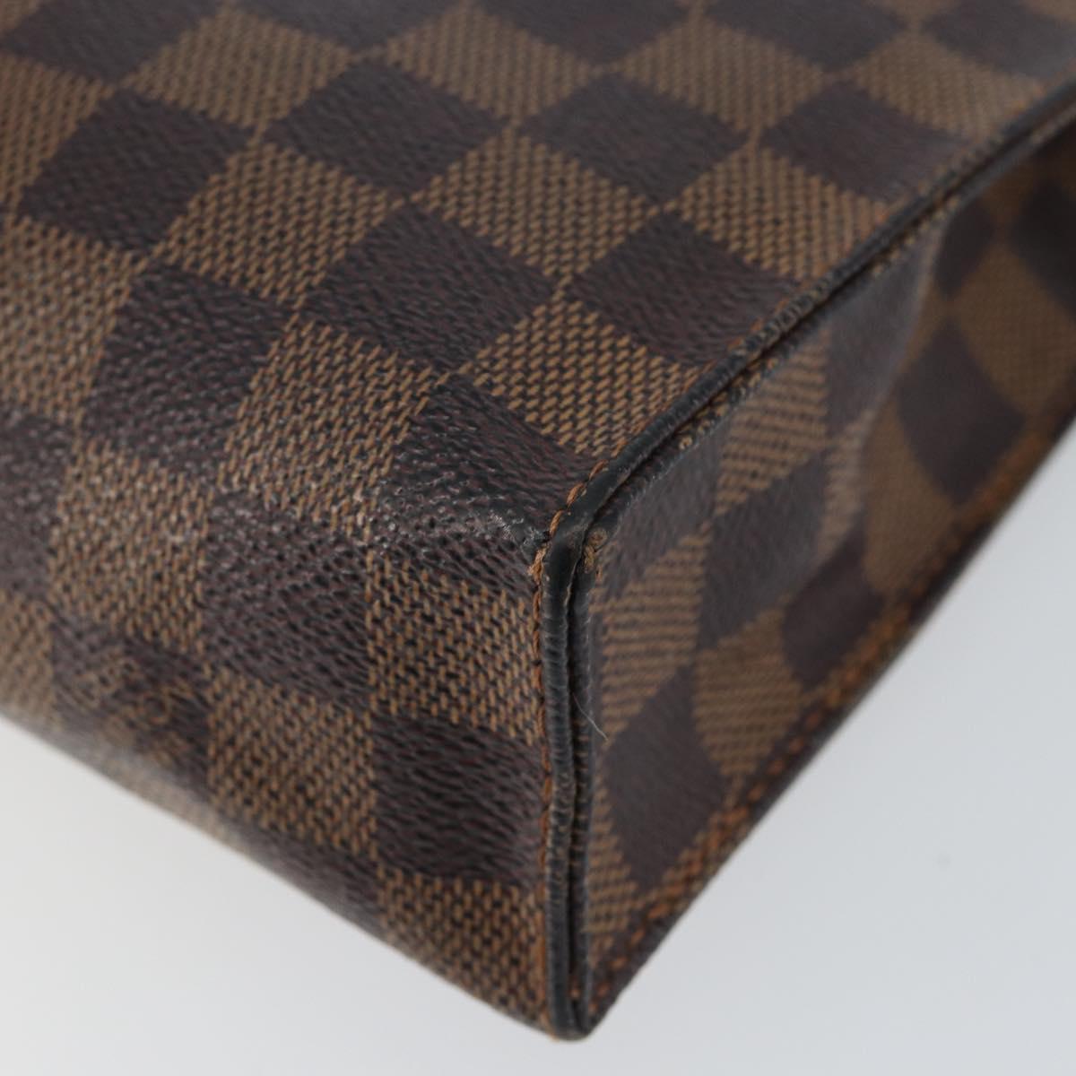 LOUIS VUITTON Damier Ebene Poche Toilette 26 Pouch N47543 LV Auth 150587
