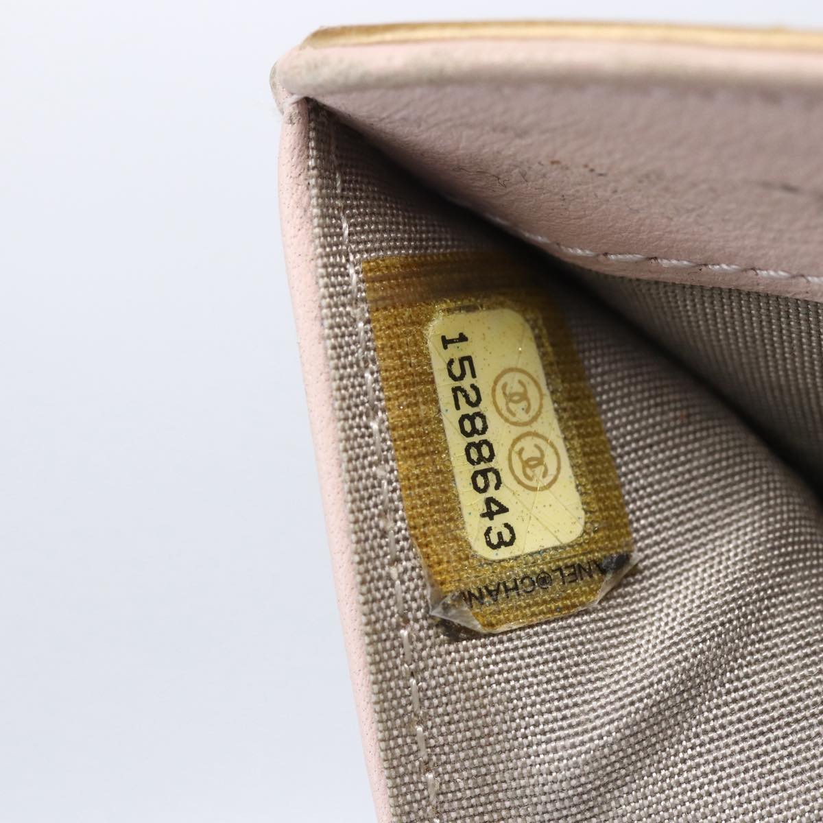 CHANEL Matelasse Compact Wallet Leather Gold CC Auth 150602