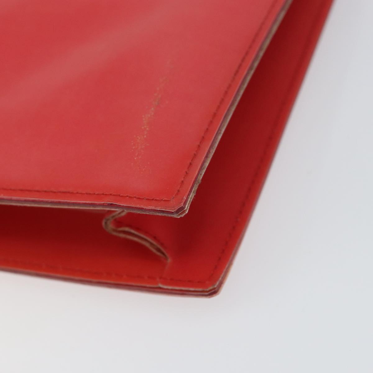 CHANEL Chain Shoulder Bag Vinyl Red Silver CC Auth 150609