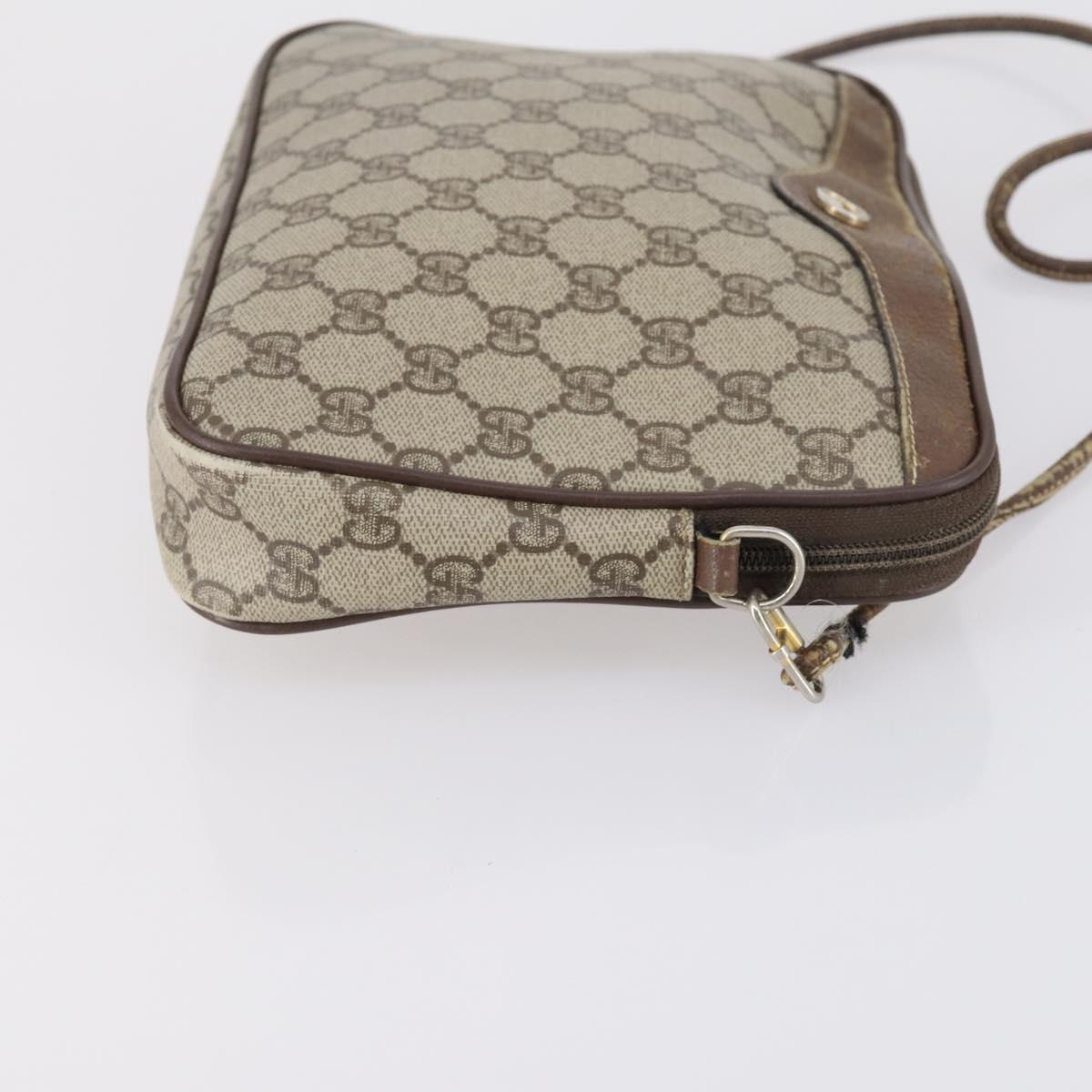 Salvatore Ferragamo Gucci GG Supreme Bag PVC Leather 2 Set Beige Navy Auth 150618