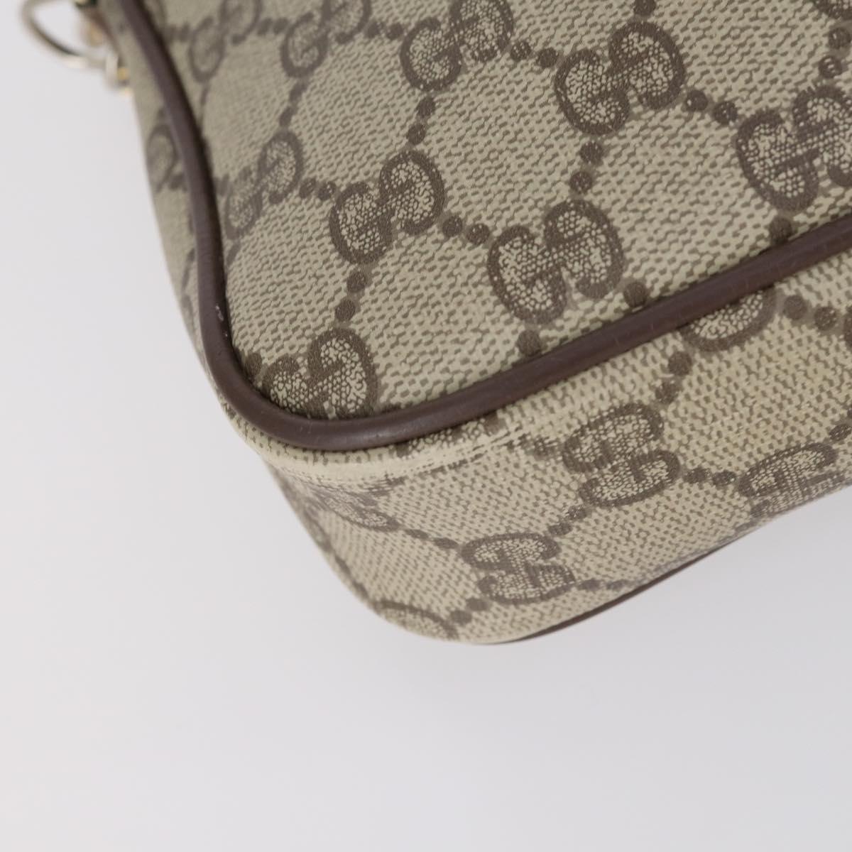 Salvatore Ferragamo Gucci GG Supreme Bag PVC Leather 2 Set Beige Navy Auth 150618