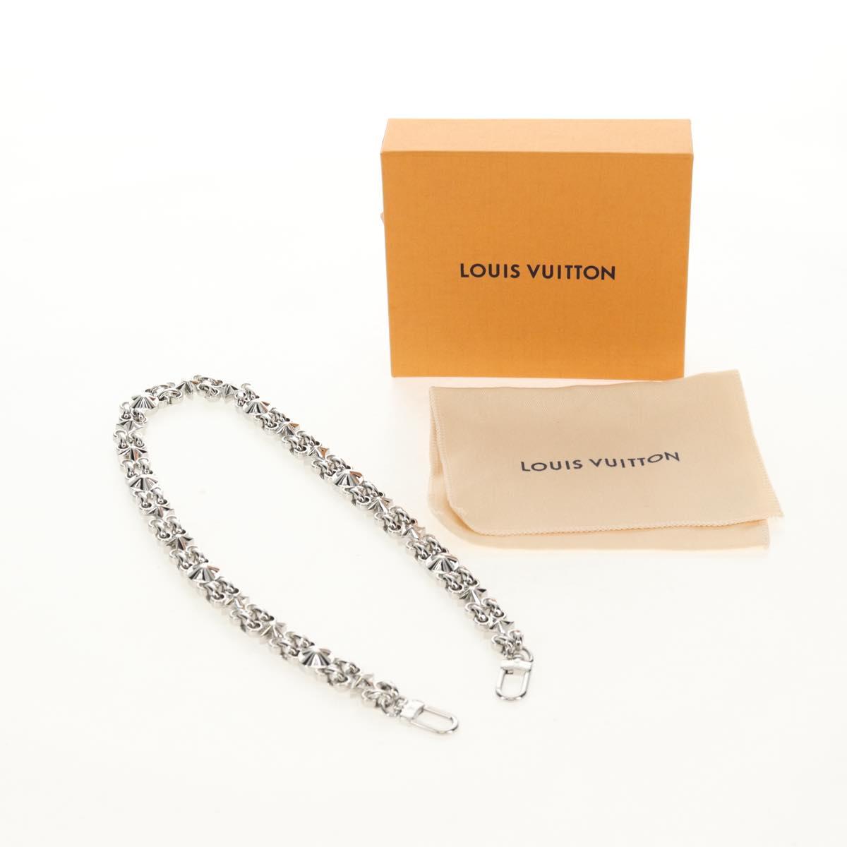 LOUIS VUITTON Chain Shoulder Strap metal 25.6"" Silver LV Auth 150633M