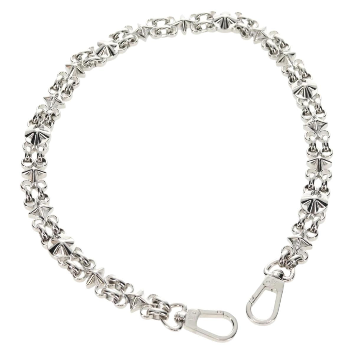 LOUIS VUITTON Chain Shoulder Strap metal 23.6"" Silver LV Auth 150634M