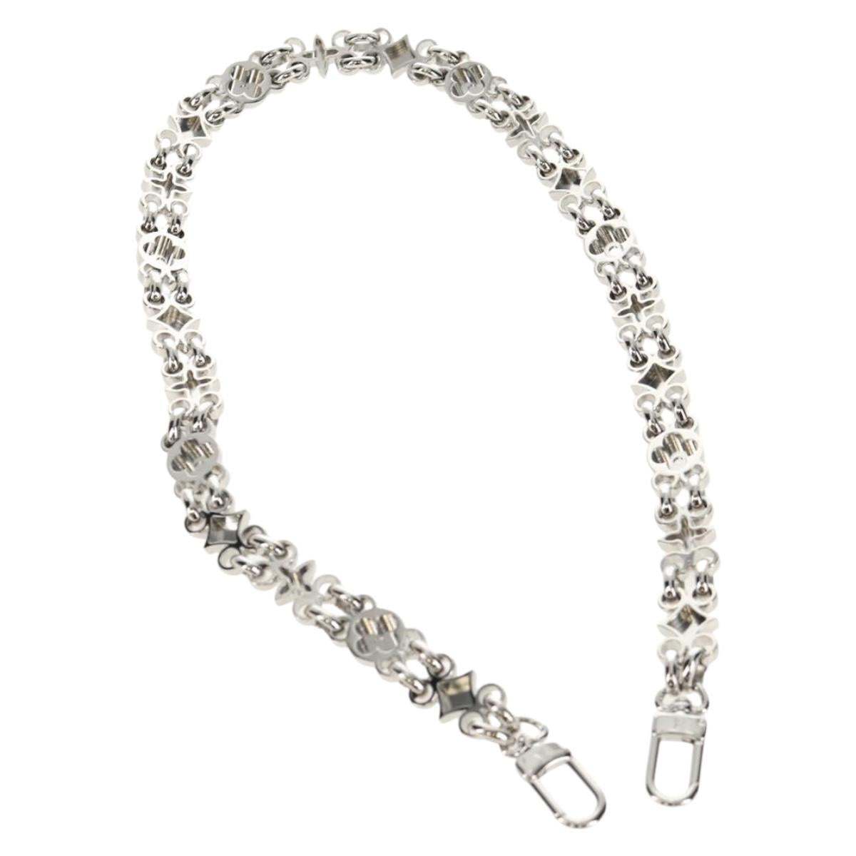 LOUIS VUITTON Chain Shoulder Strap metal 25.6"" Silver LV Auth 150643M