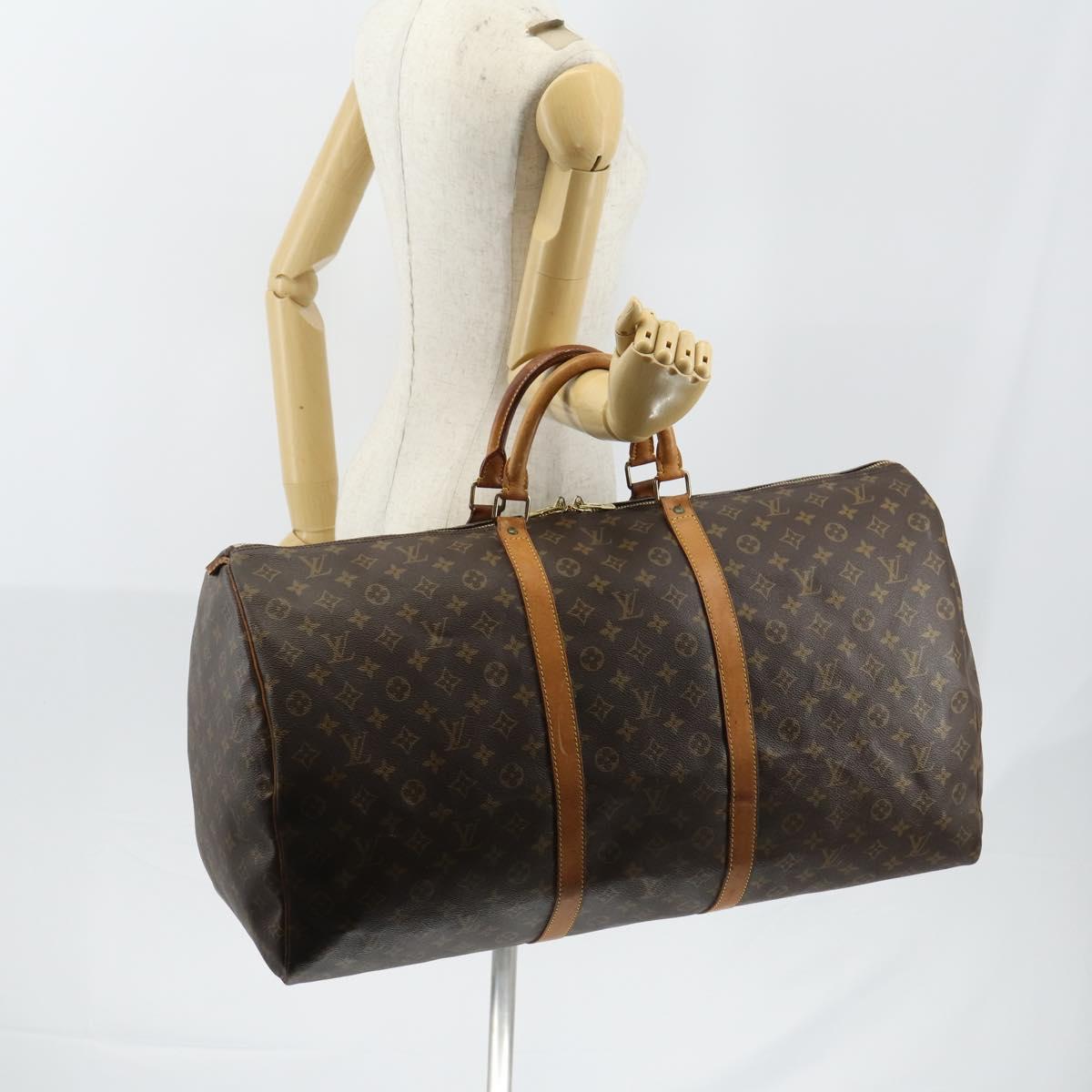 LOUIS VUITTON Monogram Keepall 60 Boston Bag M41422 LV Auth 150692