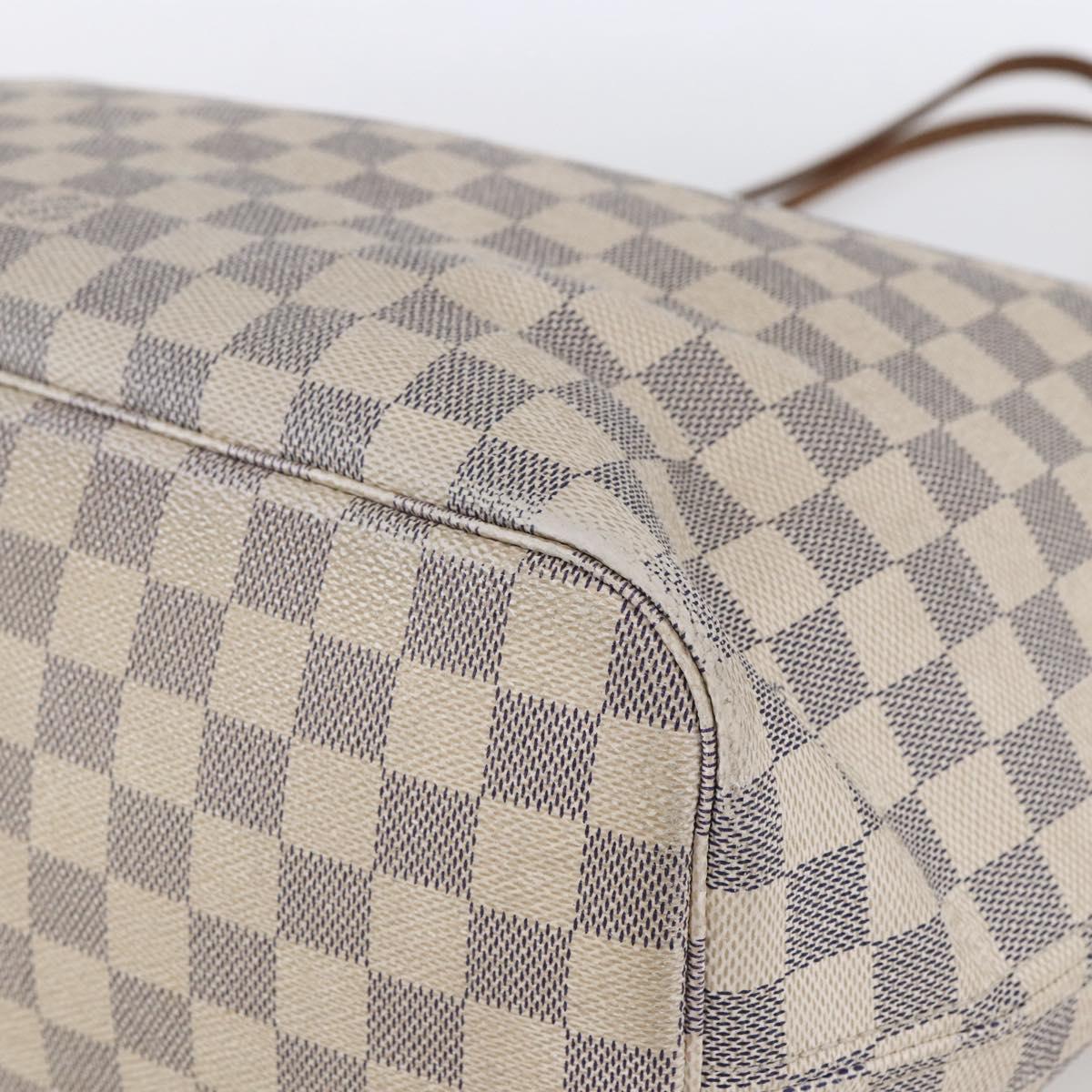 LOUIS VUITTON Damier Azur Neverfull MM Tote Bag N41605 LV Auth 150697