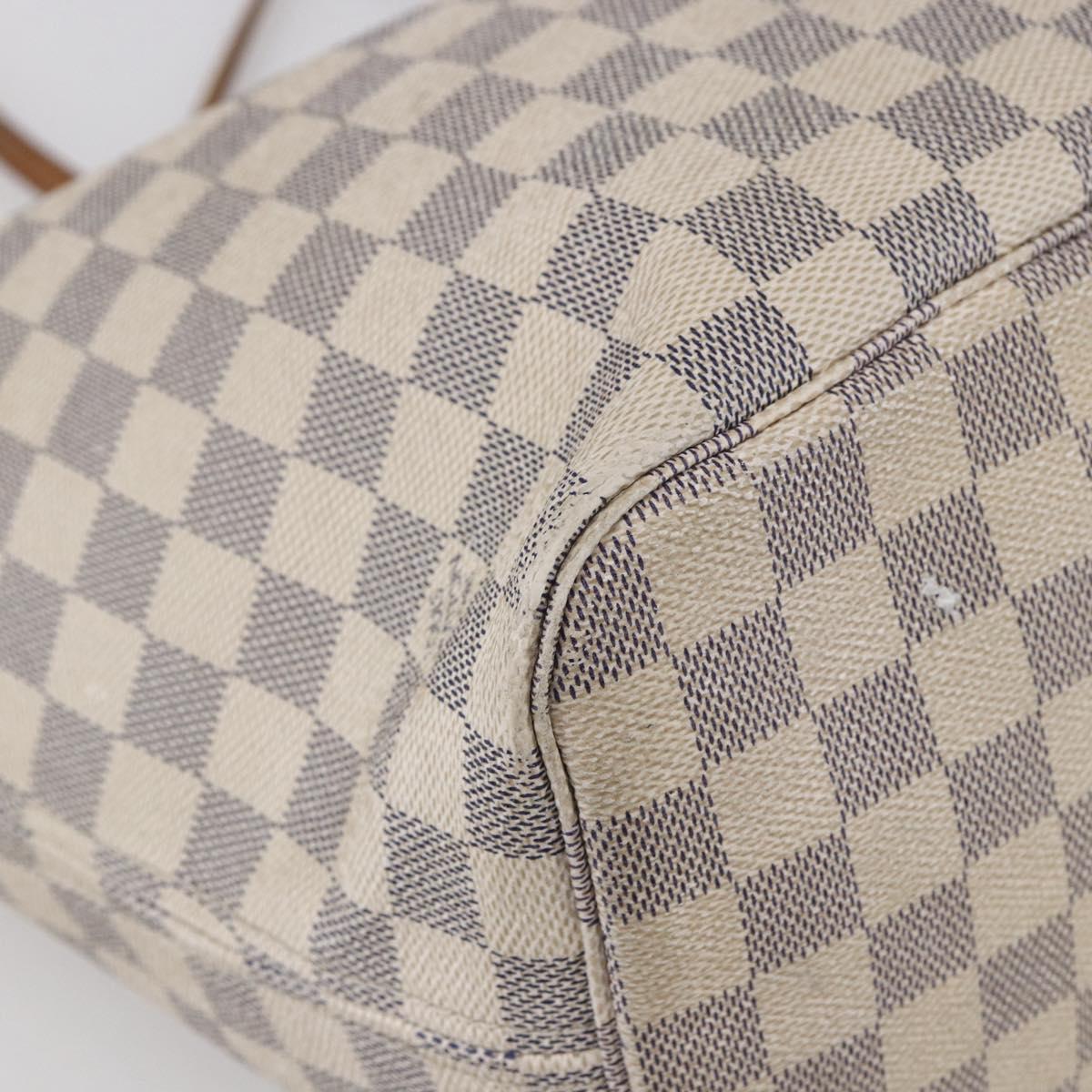 LOUIS VUITTON Damier Azur Neverfull MM Tote Bag N41605 LV Auth 150697