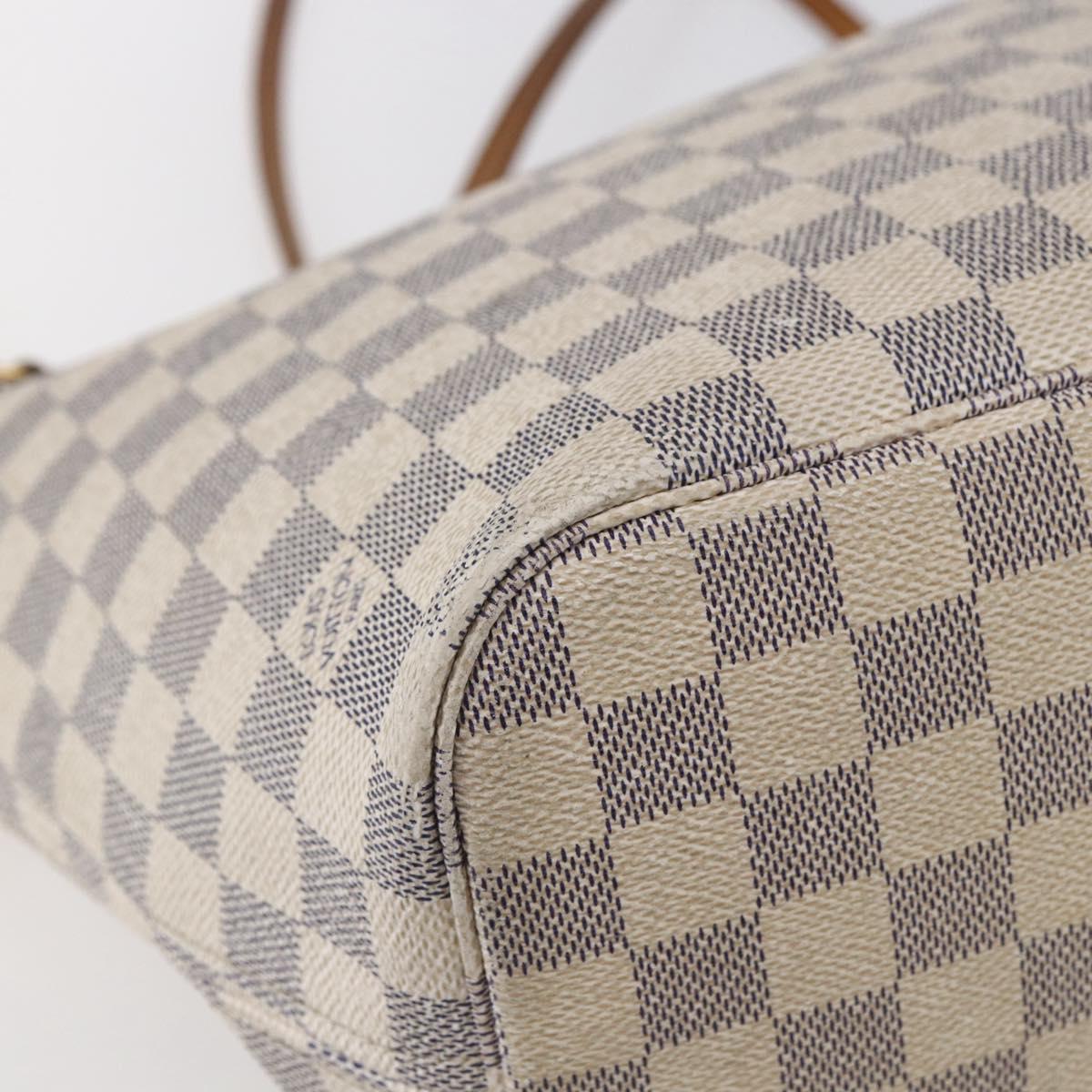 LOUIS VUITTON Damier Azur Neverfull MM Tote Bag N41605 LV Auth 150697