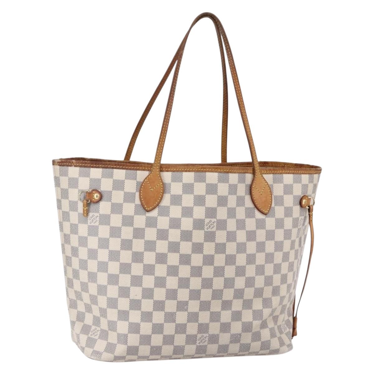 LOUIS VUITTON Damier Azur Neverfull MM Tote Bag N41605 LV Auth 150697