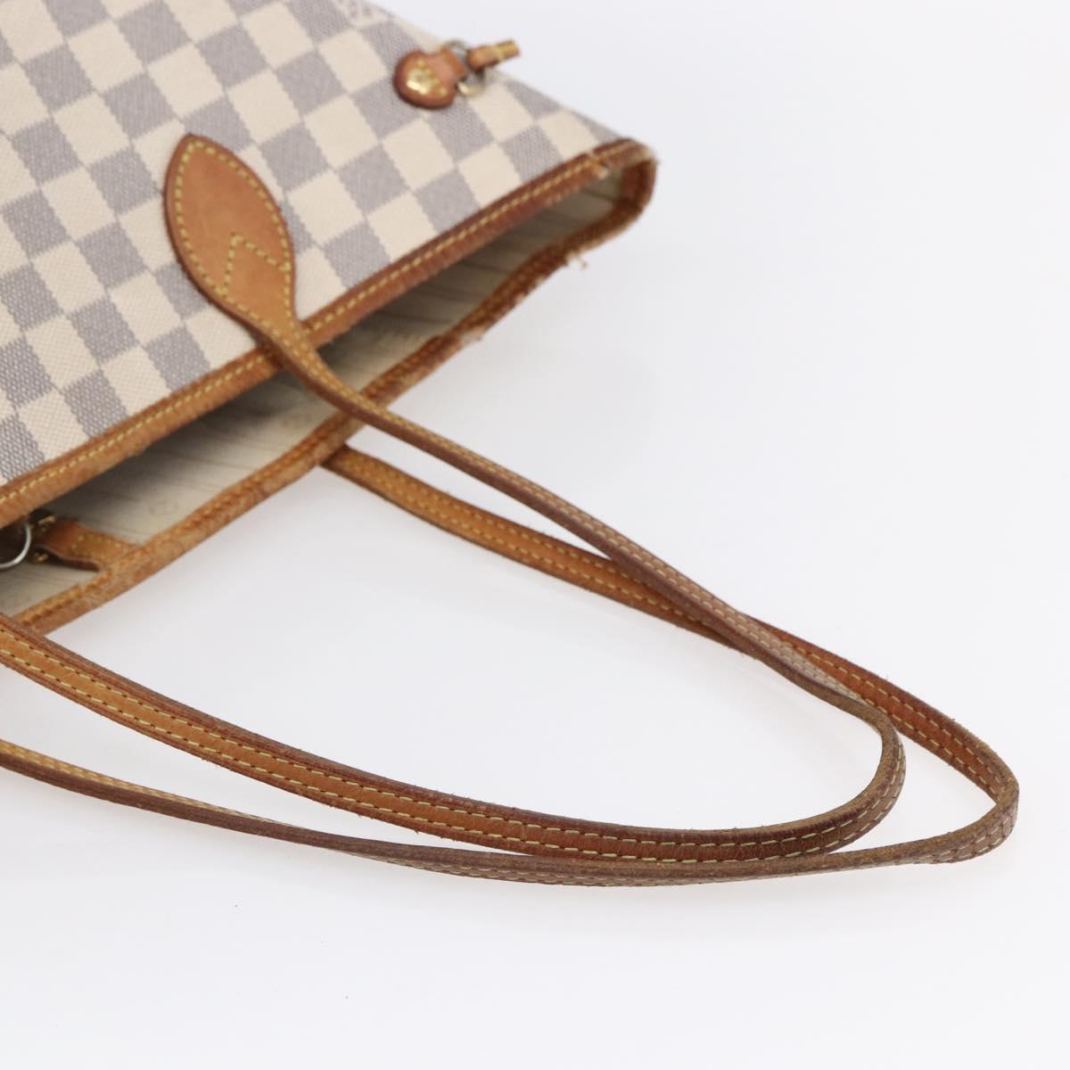 LOUIS VUITTON Damier Azur Neverfull MM Tote Bag N41605 LV Auth 150697