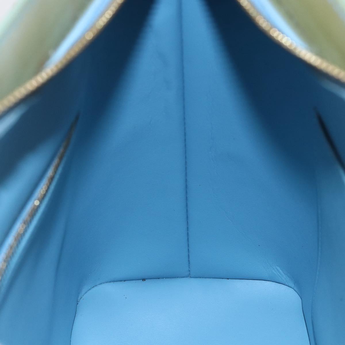 LOUIS VUITTON Monogram Vernis Houston Hand Bag Baby Blue M91005 LV Auth 150700