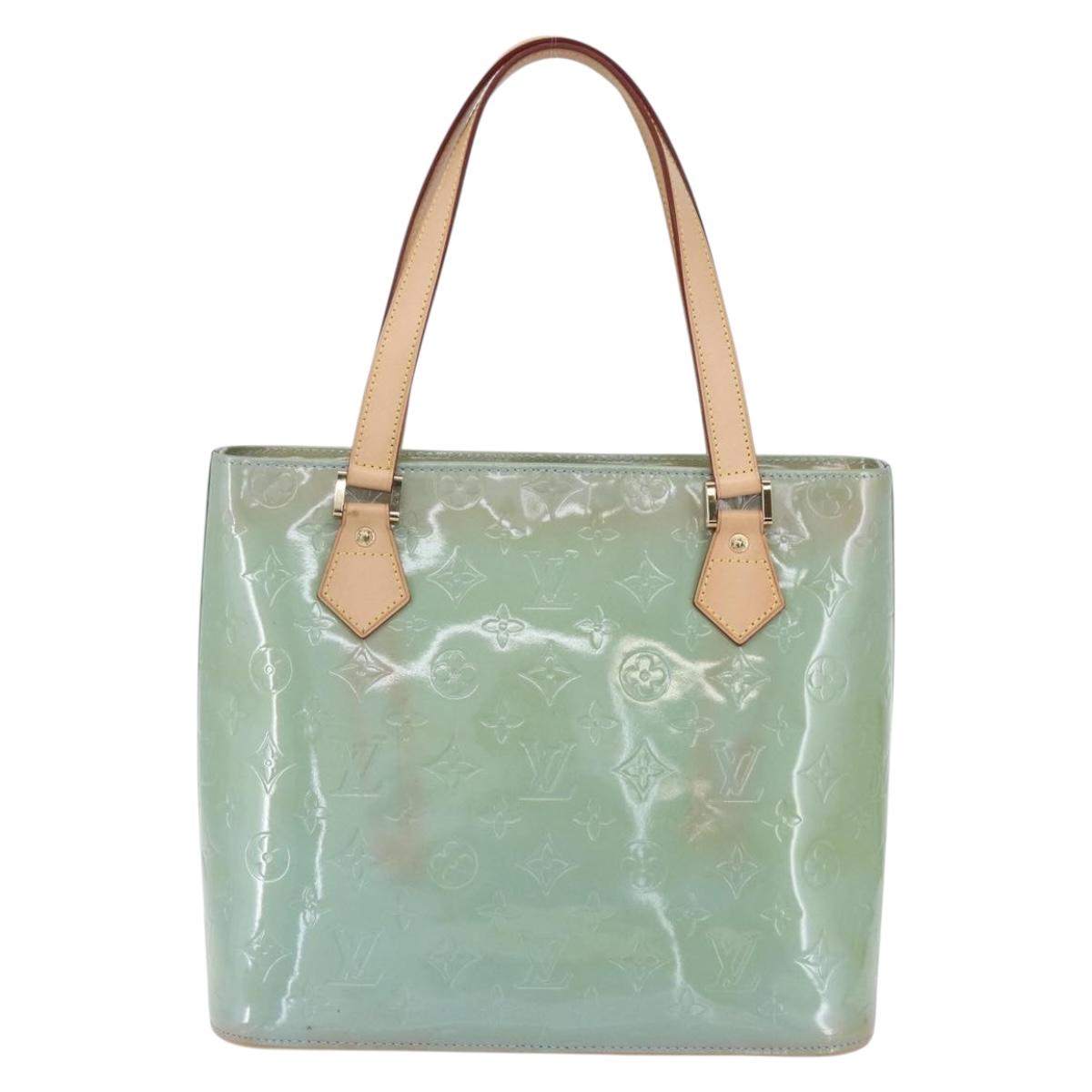 LOUIS VUITTON Monogram Vernis Houston Hand Bag Baby Blue M91005 LV Auth 150700