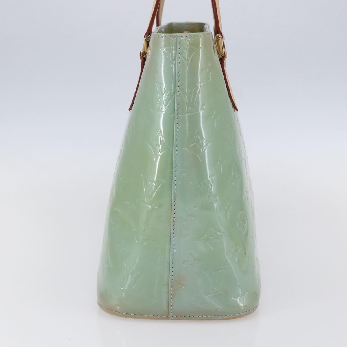 LOUIS VUITTON Monogram Vernis Houston Hand Bag Baby Blue M91005 LV Auth 150700