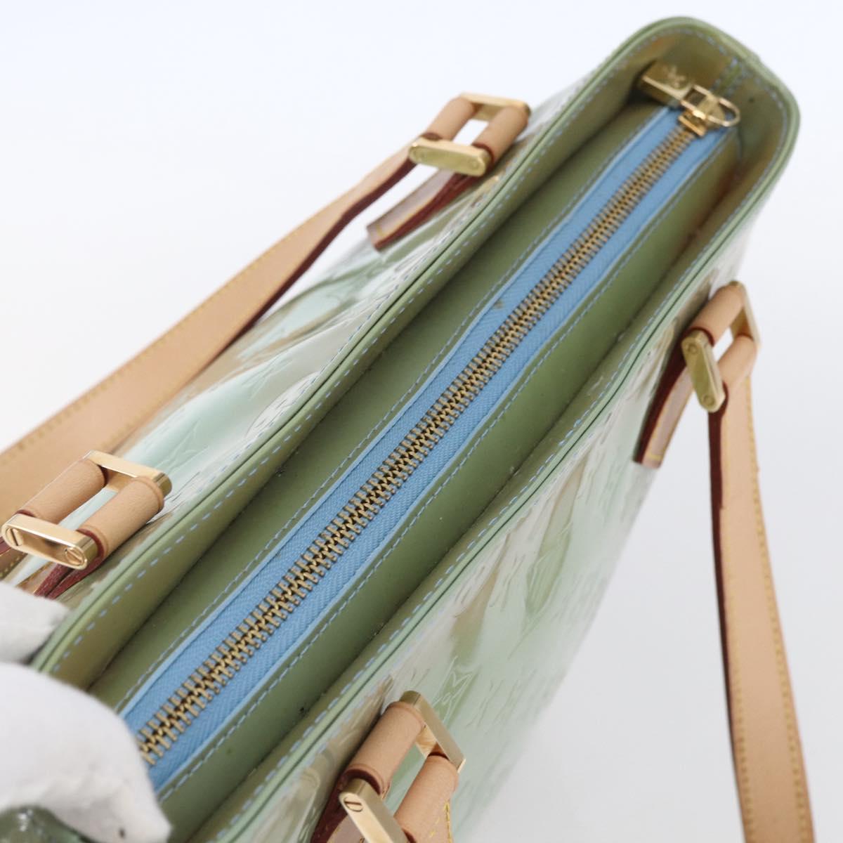 LOUIS VUITTON Monogram Vernis Houston Hand Bag Baby Blue M91005 LV Auth 150700