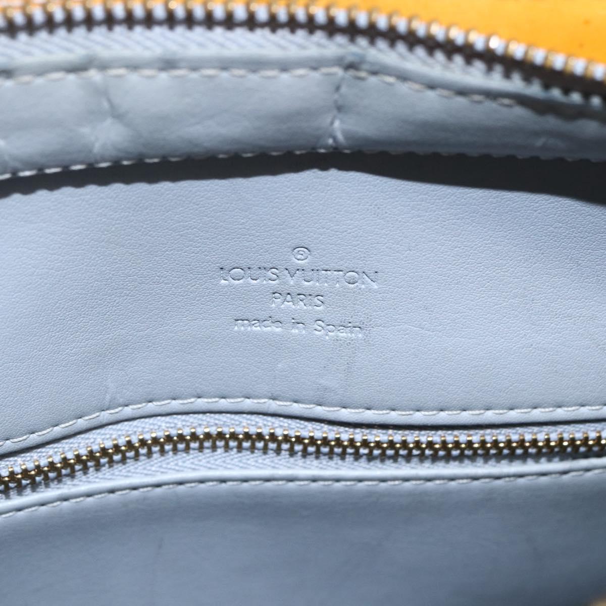 LOUIS VUITTON Monogram Vernis Houston Hand Bag Gris M91053 LV Auth 150701