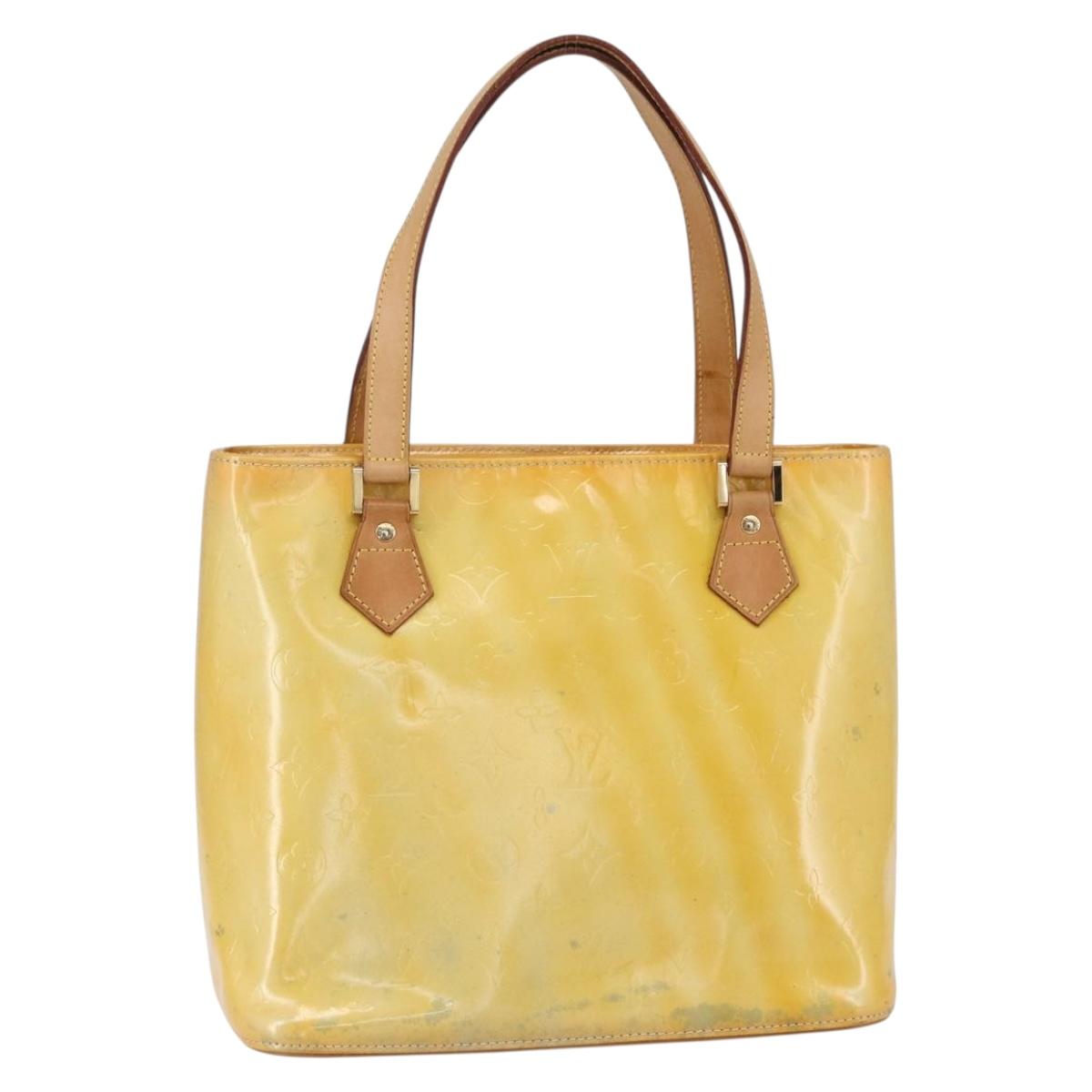 LOUIS VUITTON Monogram Vernis Houston Hand Bag Gris M91053 LV Auth 150701