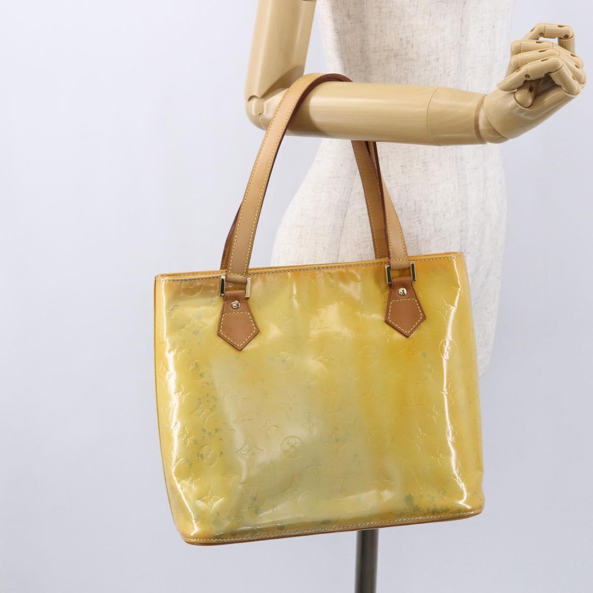 LOUIS VUITTON Monogram Vernis Houston Hand Bag Gris M91053 LV Auth 150701