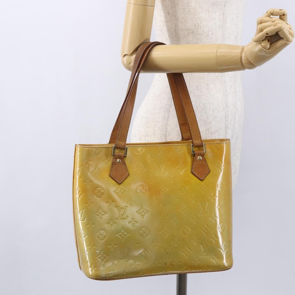 LOUIS VUITTON Monogram Vernis Houston Hand Bag Gris M91053 LV Auth 150702