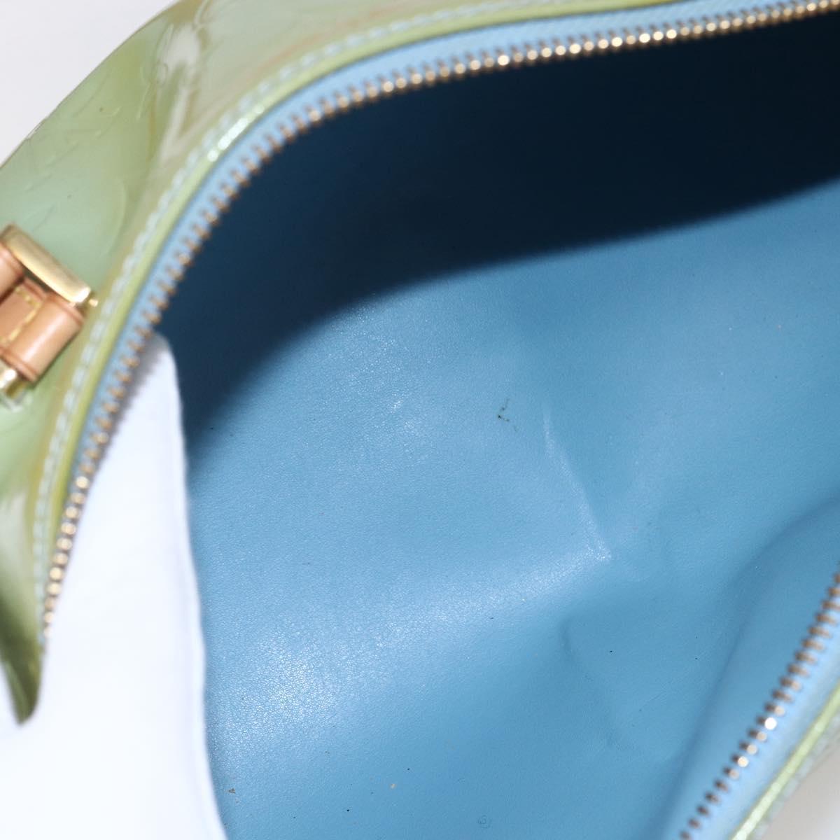 LOUIS VUITTON Monogram Vernis Bedford Hand Bag Baby Blue M91007 LV Auth 150704