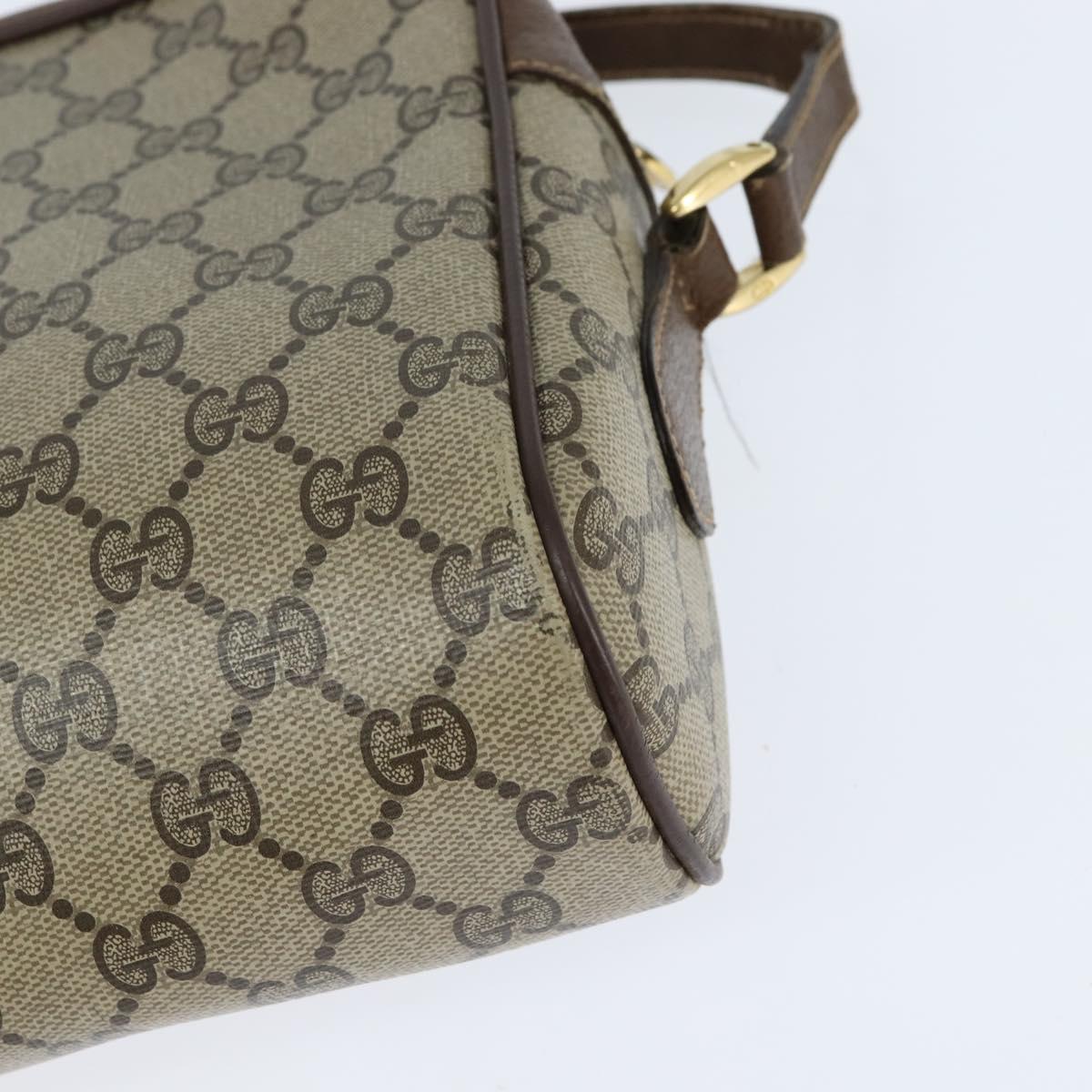 GUCCI GG Supreme Web Sherry Line Bag PVC Beige Gold 001 113 6472 Auth 150723