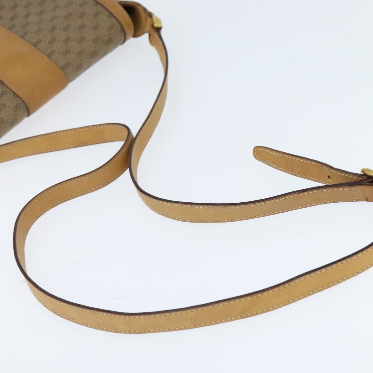 GUCCI Micro GG Supreme Shoulder Bag PVC Beige Gold Auth 150726