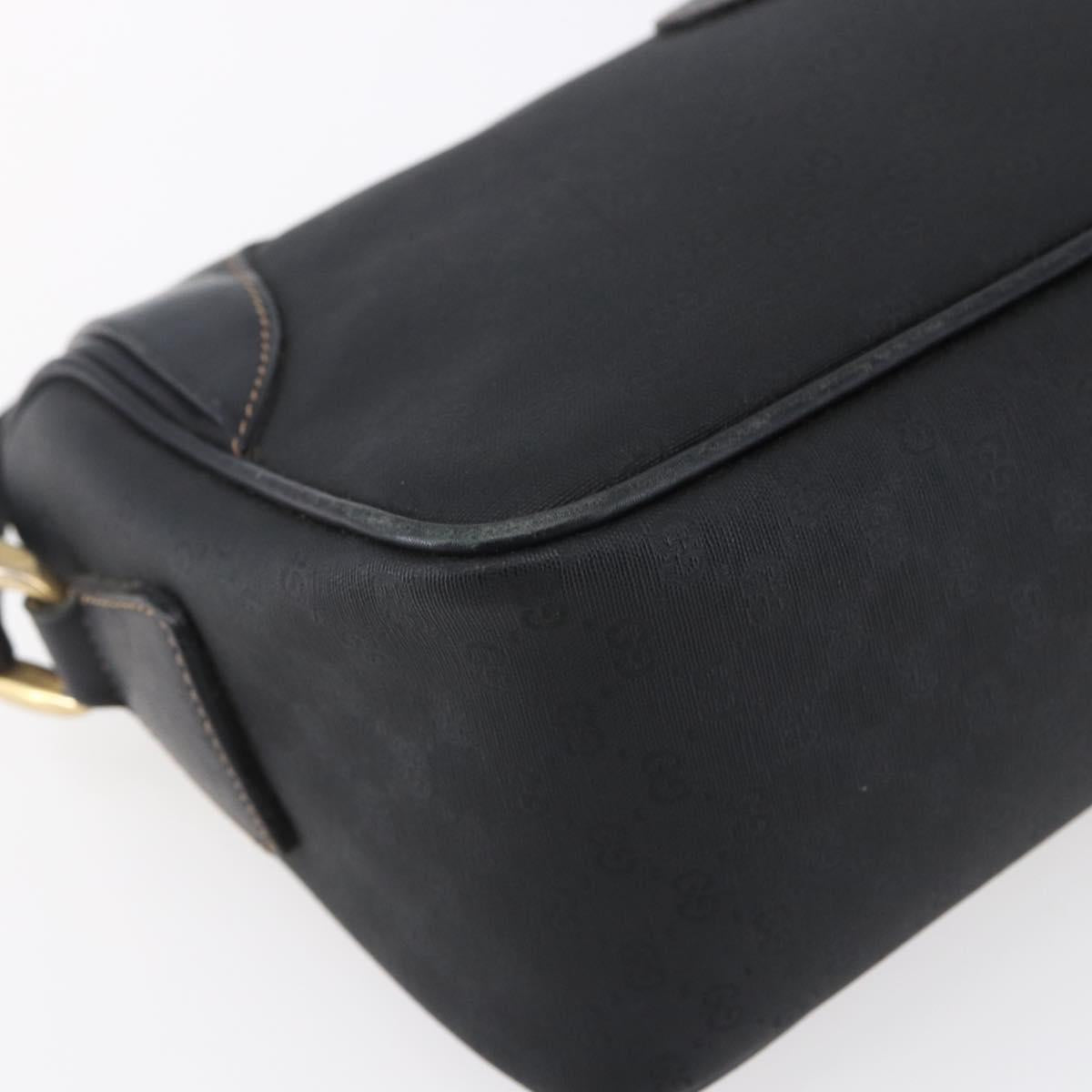 GUCCI Micro GG Supreme Shoulder Bag PVC Black Gold 001 37 0443 Auth 150727