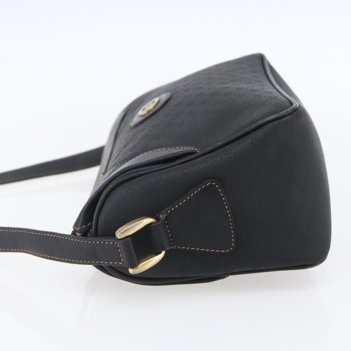 GUCCI Micro GG Supreme Shoulder Bag PVC Black Gold 001 37 0443 Auth 150727