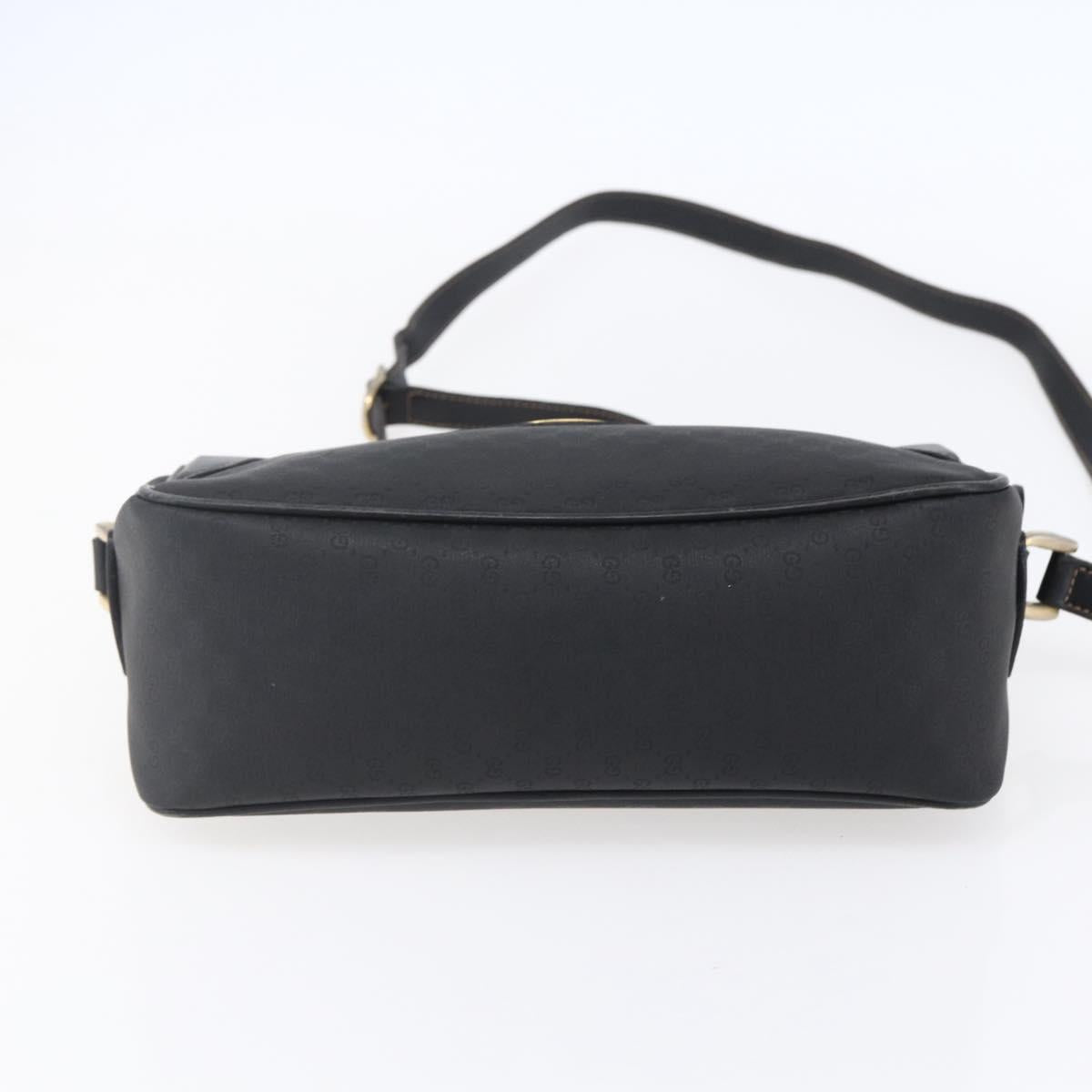 GUCCI Micro GG Supreme Shoulder Bag PVC Black Gold 001 37 0443 Auth 150727
