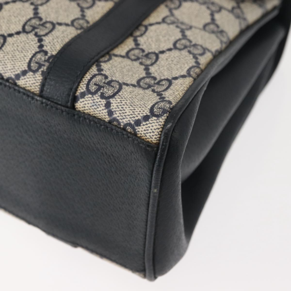 GUCCI GG Supreme Shoulder Bag PVC Navy Gold 000 46 4857 Auth 150729