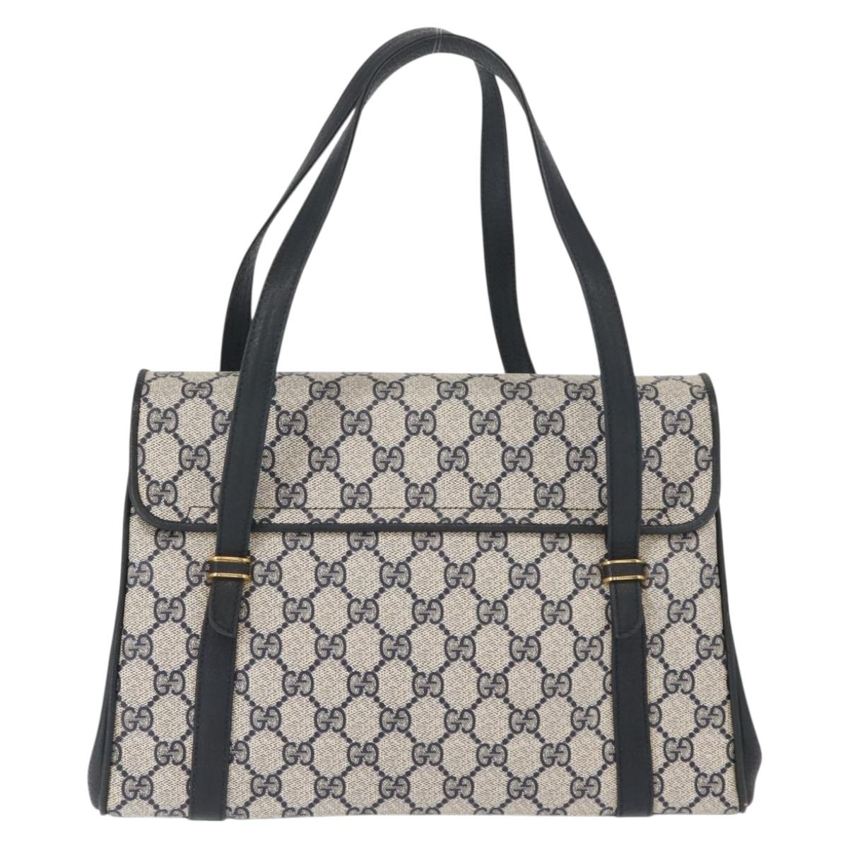 GUCCI GG Supreme Shoulder Bag PVC Navy Gold 000 46 4857 Auth 150729