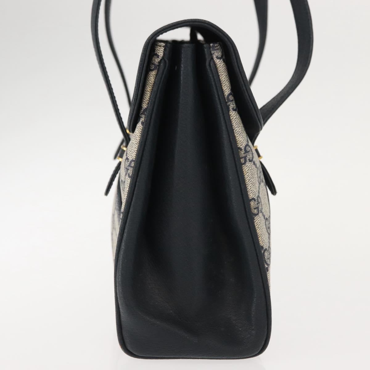GUCCI GG Supreme Shoulder Bag PVC Navy Gold 000 46 4857 Auth 150729