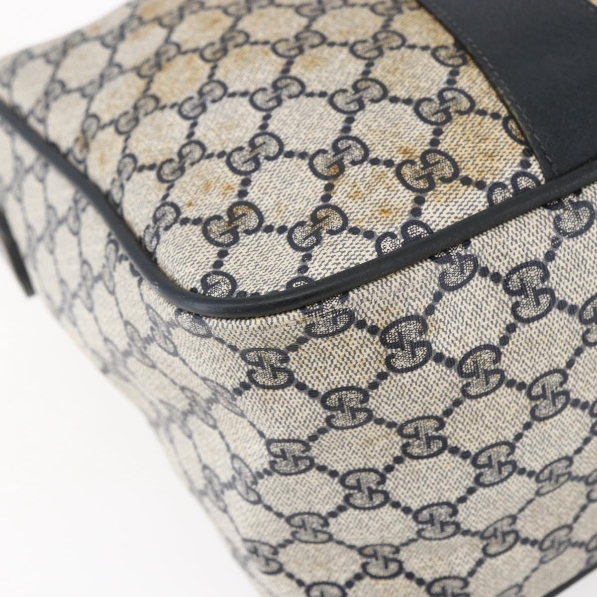 GUCCI GG Supreme Sherry Line Hand Bag PVC Navy Gold 39 02 041 Auth 150740