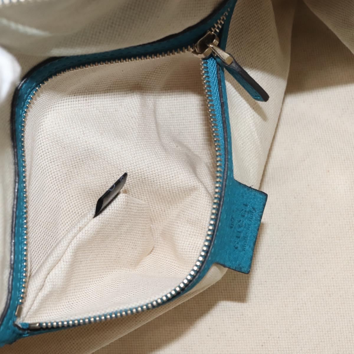 GUCCI GG Canvas Sherry Line Hand Bag 2way Blue Gold 269876 Auth 150743