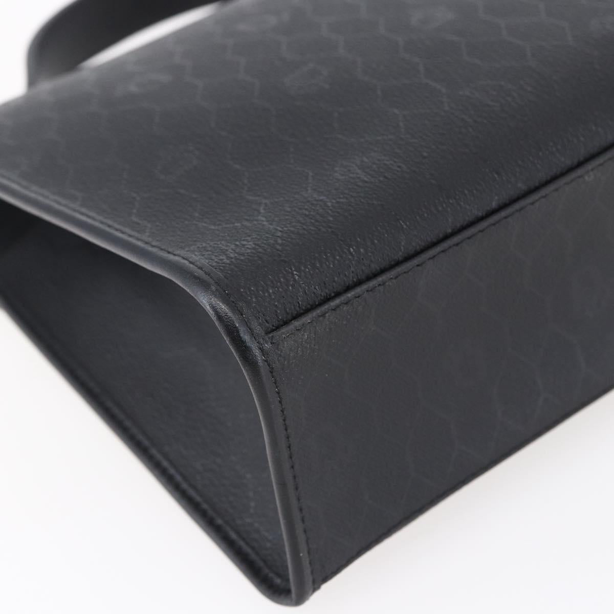 Christian Dior Honeycomb Canvas Hand Bag PVC Black Gold Auth 150746