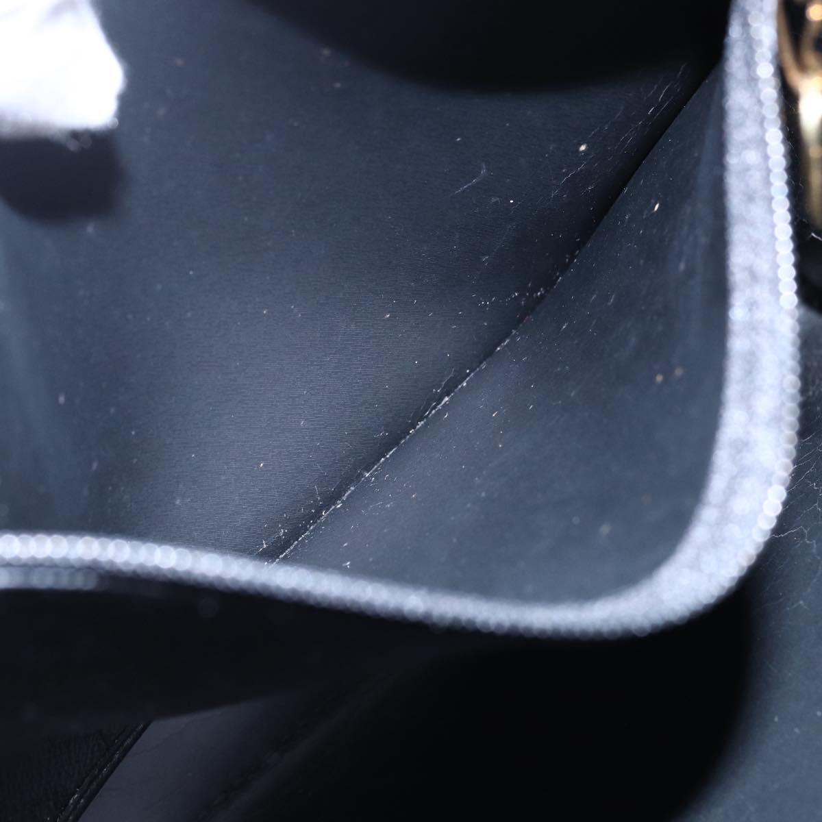 Christian Dior Honeycomb Canvas Hand Bag PVC Black Gold Auth 150746