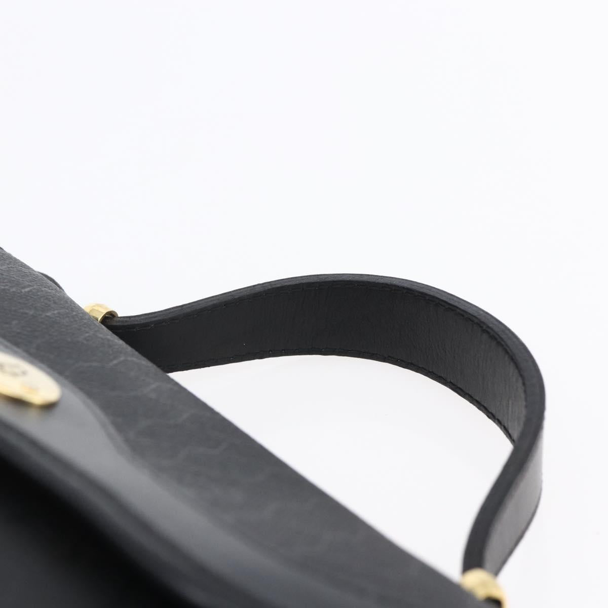 Christian Dior Honeycomb Canvas Hand Bag PVC Black Gold Auth 150746