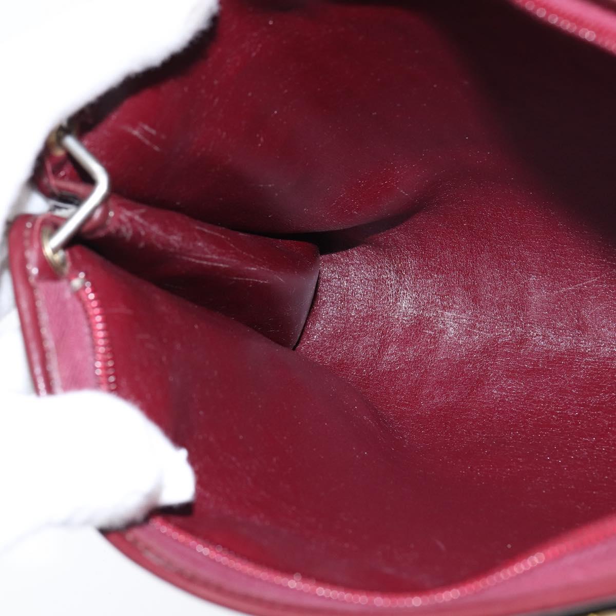 Christian Dior Trotter Canvas Shoulder Bag Red Gold Auth 150751