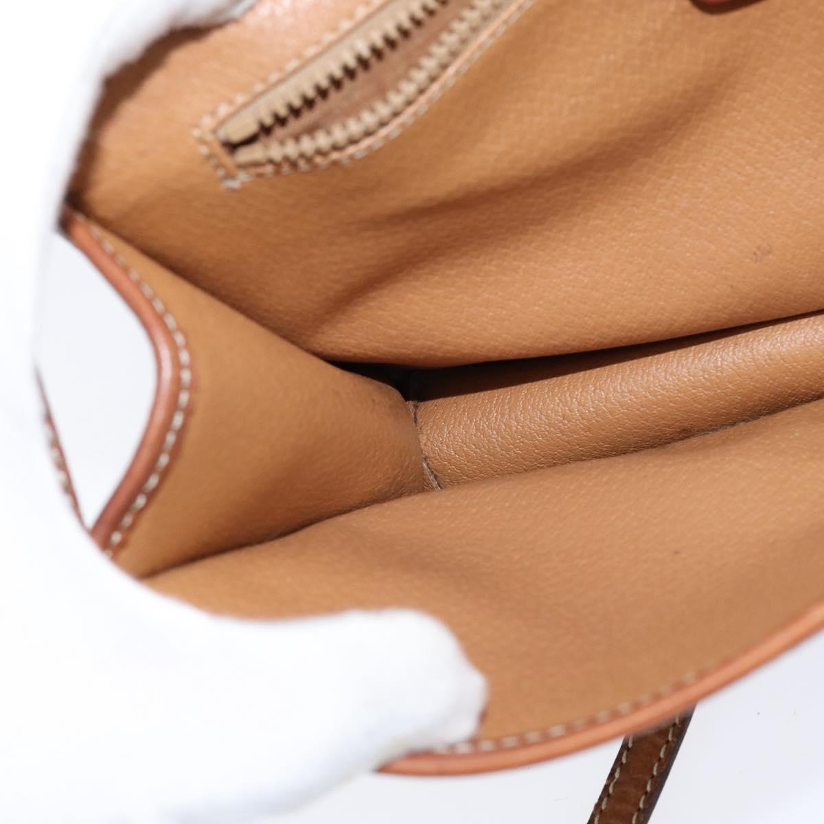 CELINE Macadam Canvas Shoulder Bag PVC Leather Brown Gold Auth 150768